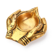 Traditional Brass Leaf Diya for Puja Essential Pooja Article for Aarti Arti Deepak Deepam for Home Temple Décor Accessory Gifts (Leaf Diya)