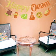 Happy Onam Banner, Hindu Harvest Festival Decorations, Indian Traditional Onam Party Decorations, pre-strung