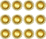 Golden Metal Diya for Diwali – Reusable Deya Oil Lamps for Indians Home Temple Mandir Altar Pooja Decoration Wedding Housewarming Puja Item Hindu Urli Bowl Diyas for Indian Festivals Gifts (12 Pcs)