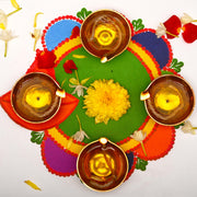 Traditional Brass Leaf Diya for Puja Essential Pooja Article for Aarti Arti Deepak Deepam for Home Temple Décor Accessory Gifts (Leaf Diya)