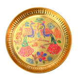 Tarini Gallery Pooja Thali Set with Essential Pooja Articles for Rituals Festivals Home Temple Office Wedding and Gifting (Brass Thali Set Size-7