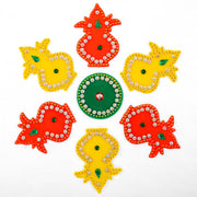 Tarini Gallery Pooja Thali Set with Essential Pooja Articles for Rituals Festivals Home Temple Office Wedding and Gifting (Brass Thali Set Size-7