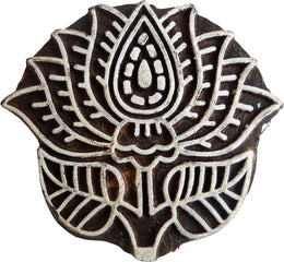 Lotus Flower Rare Carving Wood Craft Block/Stamp Textile Fabric Printing India