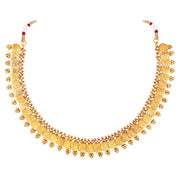 Aheli Wedding Wear Gold Tone Goddess Engraved on Coin Long Necklace Set South Indian Traditional Bollywood Fashion Jewelry Set for Women