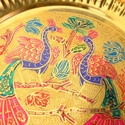 Tarini Gallery Pooja Thali Set with Essential Pooja Articles for Rituals Festivals Home Temple Office Wedding and Gifting (Brass Thali Set Size-7