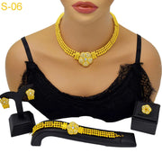 XUHUANG Luxury Dubai Flower Necklace Sets For Women Wedding 24K Gold Plated African Jewelry Set Indian Jewellery Gifts