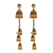 Retro Bollywood Oxidized Women Jhumka Indian Earrings Femmes 2020 Ethnic Gold Silver Color Afghan Bell Long Tassel Drop Earrings