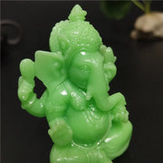 શ્યામ રંગમાં ઝળહળતી ગણેશ પ્રતિમા બુદ્ધ હાથી ભગવાન શિલ્પ પ્રતિમા માનવસર્જિત જેડ સ્ટોન ક્રાફ્ટ હોમ ગાર્ડન ફ્લાવરપોટ ડેકોરેશન