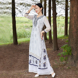 નવા નેપાળી કપડાં લાંબા ઝભ્ભા ભારતીય પરંપરાગત કપડાં ઓરિએન્ટલ ક્લાસિકલ ડાન્સ સ્ટેજ પર્ફોર્મન્સ ડ્રેસ બોલીવુડ સૂટ DQL6331