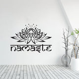 Indian Namaste Words religion DIY Wall Decal Vinyl Lotus Yoga sticker Buddha home decor bedroom Flower Mural Adesivos de parede