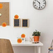 Artificial Orange Carnation Flowers Marigold Flowers Silk Cloth Decoration for Indian Festival Backdrop Parties 30 Pcs