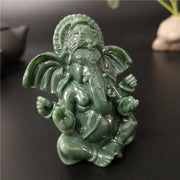 Lord Ganesha Statue Buddha Elephant God Sculpture Ganesh Figurines Man-made Jade Stone Crafts Home Garden Flowerpot Decoration
