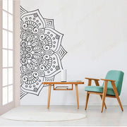 મંડલા ઇન હાફ વોલ સ્ટીકર વિનાઇલ હોમ ડેકોર લિવિંગ રૂમ બેડરૂમ આર્ટ બોહો ઇન્ડિયન મેડિટેશન યોગ ડેકલ્સ રિમુવેબલ મ્યુરલ્સ S386