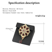 Sunspicems 18K Gold Color Crystal Women Brooch Morocco Caftan Brooch Pins Sunflower Algeria Jewelry Arabic Bridal Wedding Bijoux