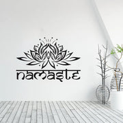 Indian Namaste Words religion DIY Wall Decal Vinyl Lotus Yoga sticker Buddha home decor bedroom Flower Mural Adesivos de parede