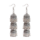 Retro Bollywood Oxidized Women Jhumka Indian Earrings Femmes 2020 Ethnic Gold Silver Color Afghan Bell Long Tassel Drop Earrings