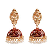 Ethnic Retro Geometric Turkish Jhumka Earrings For Women Indian Jewelry Flower Gold Color Bell Tassel Dangling Earrings