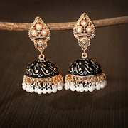 Ethnic Retro Geometric Turkish Jhumka Earrings For Women Indian Jewelry Flower Gold Color Bell Tassel Dangling Earrings