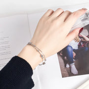 100% 925 Sterling Silver Beach Foot Anklet For Women Bohemian Simple Double Chain Anklets Summer Bracelet On the leg Jewelry