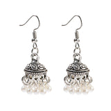 Retro Bollywood Oxidized Women Jhumka Indian Earrings Femmes 2020 Ethnic Gold Silver Color Afghan Bell Long Tassel Drop Earrings