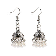 Retro Bollywood Oxidized Women Jhumka Indian Earrings Femmes 2020 Ethnic Gold Silver Color Afghan Bell Long Tassel Drop Earrings