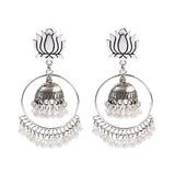 Retro Bollywood Oxidized Women Jhumka Indian Earrings Femmes 2020 Ethnic Gold Silver Color Afghan Bell Long Tassel Drop Earrings