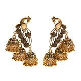 Retro Bollywood Oxidized Women Jhumka Indian Earrings Femmes 2020 Ethnic Gold Silver Color Afghan Bell Long Tassel Drop Earrings