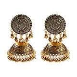 Retro Bollywood Oxidized Women Jhumka Indian Earrings Femmes 2020 Ethnic Gold Silver Color Afghan Bell Long Tassel Drop Earrings