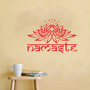 Indian Namaste Lotus Wall Sticker Living Room Background Decal Mural Home Decor Домашний декор