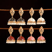 Ethnic Retro Geometric Turkish Jhumka Earrings For Women Indian Jewelry Flower Gold Color Bell Tassel Dangling Earrings