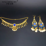 2/3pcs Set Belly Dancing Accessories Women Indian Belly Dance Necklace Earrings Gold Silver Set Belly Dance Accessory Wholesale