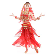 Belly Dance Costumes for Kids Girls Children Belly Dance Skirt Bollywood Dancing Dress Performance Competition Indian Cloth Set