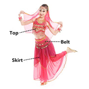 Belly Dance Costumes for Kids Girls Children Belly Dance Skirt Bollywood Dancing Dress Performance Competition Indian Cloth Set