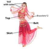 Belly Dance Costumes for Kids Girls Children Belly Dance Skirt Bollywood Dancing Dress Performance Competition Indian Cloth Set