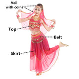 Belly Dance Costumes for Kids Girls Children Belly Dance Skirt Bollywood Dancing Dress Performance Competition Indian Cloth Set
