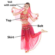 Belly Dance Costumes for Kids Girls Children Belly Dance Skirt Bollywood Dancing Dress Performance Competition Indian Cloth Set