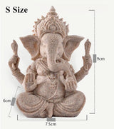 home decoration Nature Sandstone Indian Ganesha Figurine Religious Hindu Elephant God Statues Fengshui Elephant-Headed Buddha