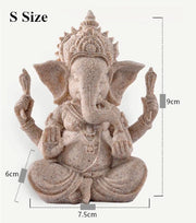 home decoration Nature Sandstone Indian Ganesha Figurine Religious Hindu Elephant God Statues Fengshui Elephant-Headed Buddha