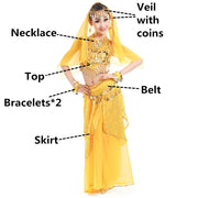 Belly Dance Costumes for Kids Girls Children Belly Dance Skirt Bollywood Dancing Dress Performance Competition Indian Cloth Set