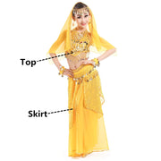 Belly Dance Costumes for Kids Girls Children Belly Dance Skirt Bollywood Dancing Dress Performance Competition Indian Cloth Set