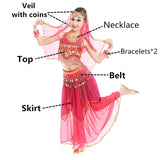 Belly Dance Costumes for Kids Girls Children Belly Dance Skirt Bollywood Dancing Dress Performance Competition Indian Cloth Set