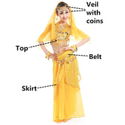 Belly Dance Costumes for Kids Girls Children Belly Dance Skirt Bollywood Dancing Dress Performance Competition Indian Cloth Set