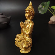 Golden Thailand Buddha Statue Home Garden Decoration Meditation Buddha Sculpture Hindu Fengshui Figurines Ornaments Crafts