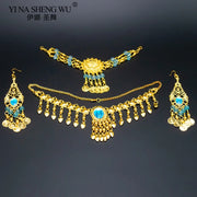 2/3pcs Set Belly Dancing Accessories Women Indian Belly Dance Necklace Earrings Gold Silver Set Belly Dance Accessory Wholesale