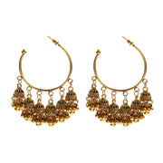 Retro Bollywood Oxidized Women Jhumka Indian Earrings Femmes 2020 Ethnic Gold Silver Color Afghan Bell Long Tassel Drop Earrings