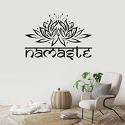 Indian Namaste Words religion DIY Wall Decal Vinyl Lotus Yoga sticker Buddha home decor bedroom Flower Mural Adesivos de parede