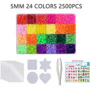 24/72 colors box set hama beads toy 2.6/5mm perler educational Kids 3D puzzles diy toys fuse beads pegboard sheets ironing paper