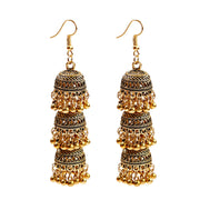 Retro Bollywood Oxidized Women Jhumka Indian Earrings Femmes 2020 Ethnic Gold Silver Color Afghan Bell Long Tassel Drop Earrings