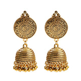 Retro Bollywood Oxidized Women Jhumka Indian Earrings Femmes 2020 Ethnic Gold Silver Color Afghan Bell Long Tassel Drop Earrings
