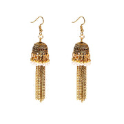 Retro Bollywood Oxidized Women Jhumka Indian Earrings Femmes 2020 Ethnic Gold Silver Color Afghan Bell Long Tassel Drop Earrings